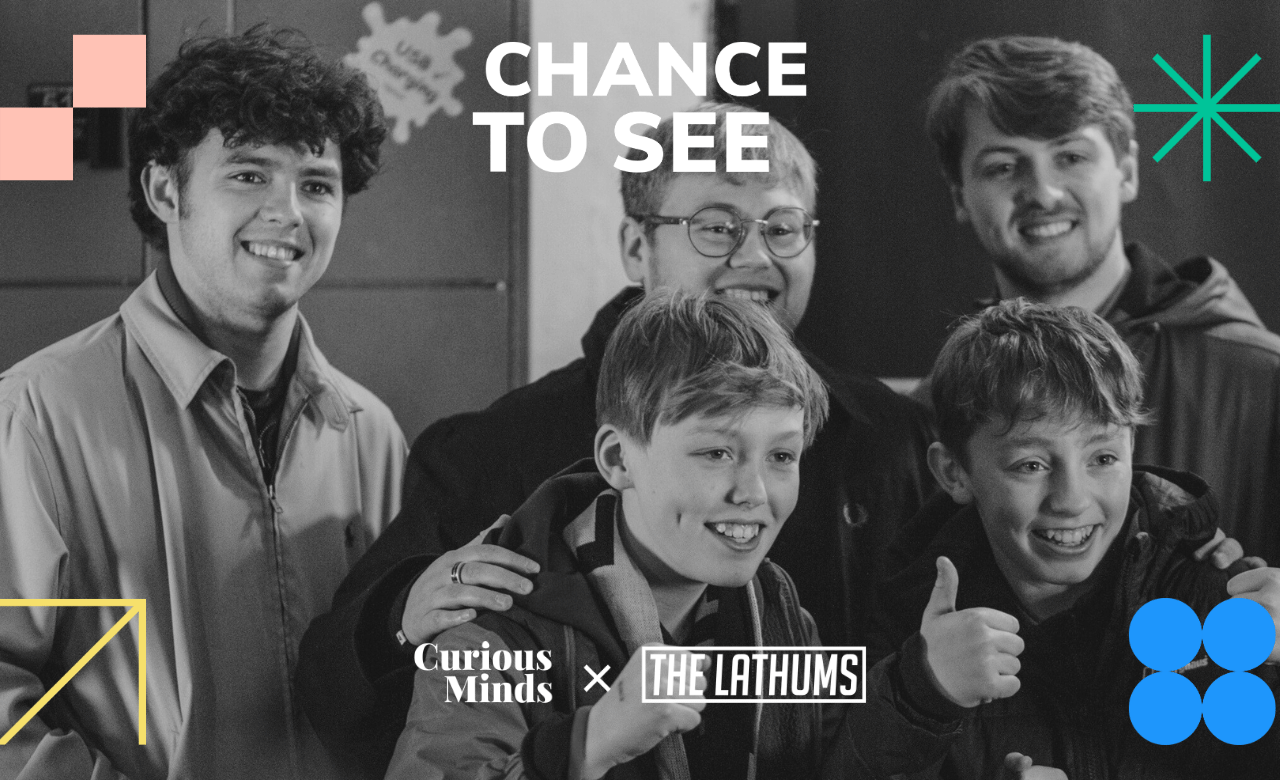 The Lathums with young fans at the launch of the Chance to See Fund in 2023